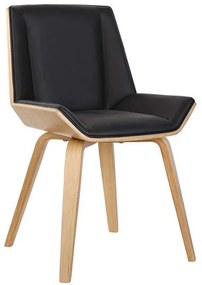 Καρέκλα Numan Ε7511,2 52x53x80cm Natural-Black Wood,PU