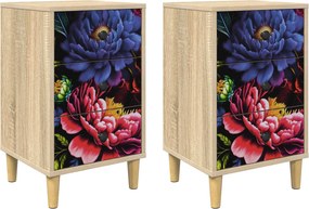 vidaXL Κομοδίνο KIEL 2 τμχ. Sonoma Δρυς 36 x 33 x 60 εκ