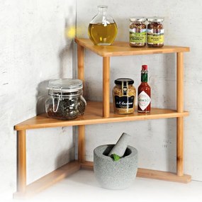 Ράφι για το κεφάλι Kesper 58802, 52x29,5 cm, 2 ράφια, Μπαμπού, Kafia