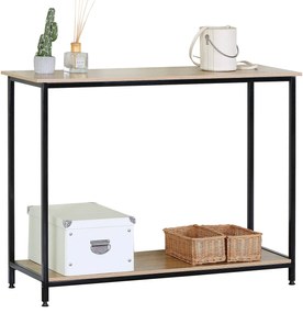 Κονσόλα ArteLibre QUENLEY Δρυς/Μαύρο Μοριοσανίδα/Μέταλλο 106x35x81cm