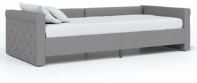 vidaXL Καναπές Κρεβάτι με Έξοδο USB Ανοιχτό Γκρι 90x200εκ. Υφασμάτινος