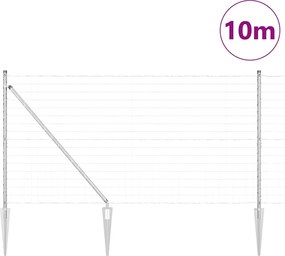 vidaXL Τεντώτο με στήριγμα Ασημί 1,4 x 10 m Ατσάλι