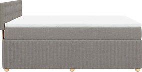 vidaXL Κρεβάτι Boxspring με Στρώμα Taupe 160x200 εκ. Υφασμάτινο