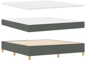 vidaXL Κρεβάτι με ελατήρια με στρώμα Σκούρο γκρι 180 x 200 cm ύφασμα