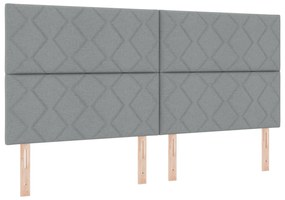 vidaXL Κρεβάτι με Στρώμα Ανοιχτό Γκρι 200x200 εκατοστά Ύφασμα