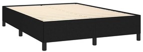 Κρεβάτι Boxspring με Στρώμα Μαύρο 140x190 εκ. Υφασμάτινο - Μαύρο