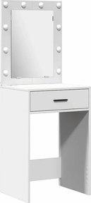 vidaXL Τραπέζι περιποίησης με συρτάρι 3 pcs Λευκό Επεξεργασμένο ξύλο