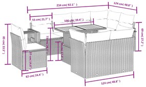 vidaXL Σαλόνι Κήπου Σετ 9 τεμ. Μπεζ Συνθετικό Ρατάν με Μαξιλάρια