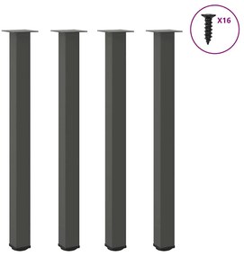 Πόδια Τραπεζιού Μπαρ 4 τεμ. Ανθρακί 110-112 εκ. Ατσάλι