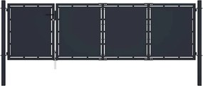 vidaXL Πόρτα Κήπου Ανθρακί Ατσάλινη 350x75 εκ.