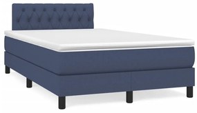 vidaXL Κρεβάτι Boxspring με Στρώμα &amp; LED Μπλε 120x190εκ. Υφασμάτινο