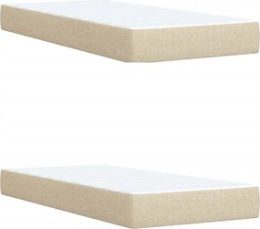 vidaXL Κρεβάτι Boxspring με Στρώμα Κρεμ 200x200 εκ. Υφασμάτινο