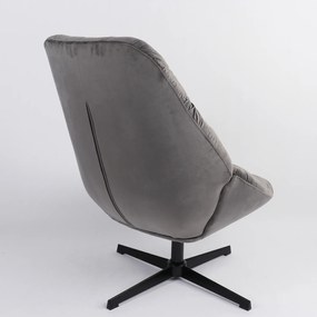 Πολυθρόνα ArteLibre CHANTIERI Γκρι Ύφασμα/Μέταλλο 94x71x83cm