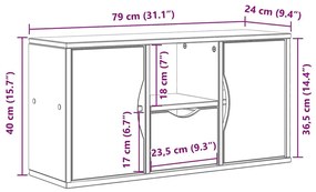 Έπιπλο Τηλεόρασης με Συρτάρι ODDA 79x24x40εκ. Μασίφ Ξύλο Πεύκου