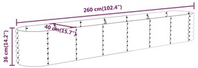 vidaXL Ζαρντινιέρα Καφέ 260x40x36 εκ. Ατσάλι με Ηλεκτρ. Βαφή Πούδρας