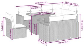 vidaXL Σαλόνι Κήπου Σετ 9 τεμ. Μπεζ Συνθετικό Ρατάν με Μαξιλάρια