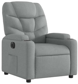 vidaXL Πολυθρόνα Ανακλινόμενη Ηλεκτρική Ανοιχτό Γκρι Υφασμάτινη