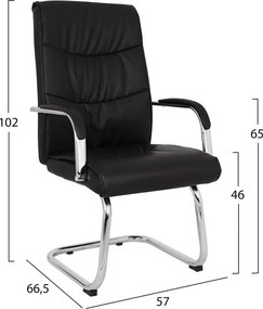 ΠΟΛΥΘΡΟΝΑ JACOB HM1045.11 ΜΑΥΡΟ PU ΜΕ ΒΑΣΗ ΧΡΩΜΙΟΥ 57x66,5x102 cm