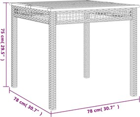 vidaXL Σετ Τραπεζαρίας Κήπου 3 τεμ. Γκρι Συνθ. Ρατάν με Μαξιλάρια
