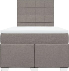 vidaXL Κρεβάτι Boxspring με Στρώμα Taupe 120x190 εκ. Υφασμάτινο