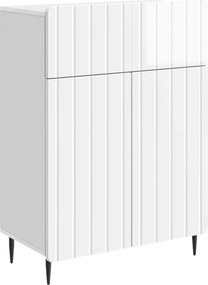 vidaXL Πλαϊνό γραφείο Γυαλιστερό Λευκό 66 x 34,5 x 92 εκ.