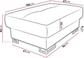 Πουφ Cotere-Gkri - 106.00Χ67.00Χ42.00cm