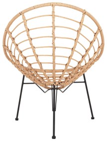 ΠΟΛΥΘΡΟΝΑ ΤΥΠΟΥ ΦΩΛΙΑ ΜΕΤΑΛΛΙΚΗ ALLEGRA  ΜΕ WICKER ΜΠΕΖ 73x78x88Υεκ.