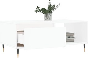 vidaXL Τραπεζάκι Σαλονιού Λευκό 90 x 50 x 36,5 εκ. Επεξεργασμένο Ξύλο