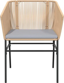 vidaXL Καρέκλες Κήπου 2 τεμ. Καφέ Συνθ. Ρατάν + Μαξιλάρια