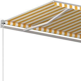 vidaXL Αναδιπλούμενη τέντα Κίτρινο και Λευκό 450 x 350 εκ