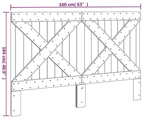 vidaXL Κεφαλάρι 160 x 104 εκ. από Μασίφ Ξύλο Πεύκου