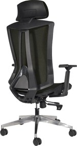 BF9600 Πολυθρόνα Γραφείου Διευθυντή, Βάση Αλουμινίου, Ύφασμα Μαύρο   1τμχ