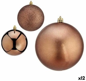 Σετ Χριστουγεννιάτικες Μπάλες Krist+ Καφέ Πλαστική ύλη (12 Μονάδες)