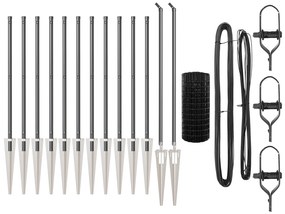 vidaXL Euro Fence με 13 Σπείρες 0.6x25 μ Γαλβανισμένος Χάλυβας Γκρι