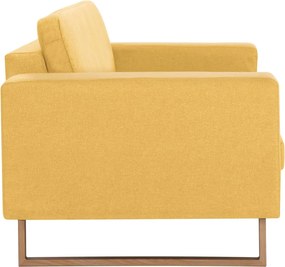 vidaXL Καναπές Διθέσιος Κίτρινος Υφασμάτινος