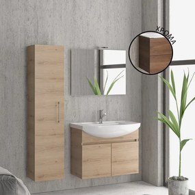 Karag 8702 Πάγκος με δύο πόρτες χωρίς Νιπτήρα Brown NEW BIANNA 80 77x35x63cm