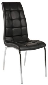 300-061 Καρέκλα Amelia Μαύρο 42 x 43 x 95 Μαύρο Χρώμιο, Τεχνόδερμα PU, 1 Τεμάχιο