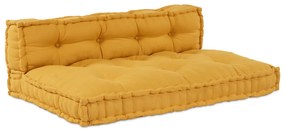 vidaXL Κουβέρτα Καναπέ Παλέτας 2 pcs Κίτρινο 60 x 40 εκ. Βαμβάκι