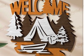 Σετ των 2 Intra απο ξύλο plywood 3mm-4mm πάχος 3D Κάμπινγκ Ταξιδιωτική Διακόσμηση Τοίχων Δίασταση 30x20 cm INTRAFABR-120643320