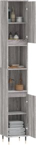 vidaXL Ντουλάπι Μπάνιου Γκρι Sonoma 30x30x190 εκ. Επεξεργασμένο Ξύλο