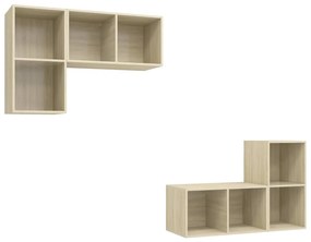 vidaXL Έπιπλα Τηλεόρασης Κρεμαστά 4 τεμ. Sonoma Δρυς από Επεξ. Ξύλο