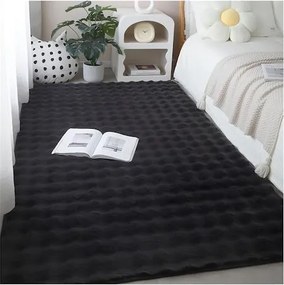 Γούνινο Χαλί Διαδρόμου Αντιολισθητικό 60x90cm XAL6090 - Μαύρο