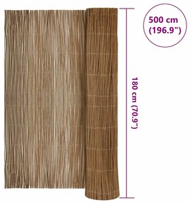 vidaXL Φράκτης Ιτιάς Καφέ 180 x 500 cm
