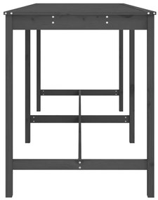 Τραπέζι Κήπου Γκρι 203,5 x 90 x 110 εκ. από Μασίφ Ξύλο Πεύκου - Γκρι