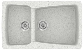 Νεροχύτης Κουζίνας Συνθετικός Μ79xΠ50xB20 εκ. Ένθετος Eρμάριο 80 εκ. Αντιστρεφόμενος Sanitec Classic Granite White 320-01