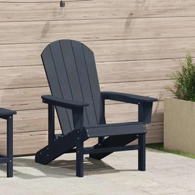 vidaXL Καρέκλα Adirondack Σκούρο μπλε HDPE