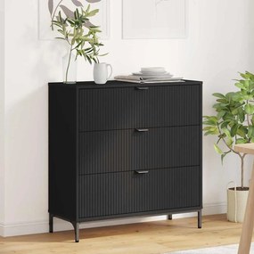vidaXL Πλαϊνό γραφείο Μαύρο 79,5 x 33 x 82 εκ Επεξεργασμένο ξύλο