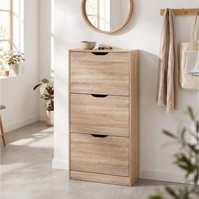 ΠΑΠΟΥΤΣΟΘΉΚΕΣ WOOD SHOE RACK 3DRW NAT 18P FIVE 160392D