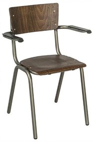 Καρέκλα School/P2 02-00-1143 50x58x82cm Dark Walnut-Grey