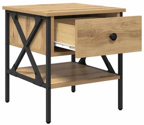 vidaXL Κομοδίνο με συρτάρι artisan δρυς 40 x 42 x 45 εκ.